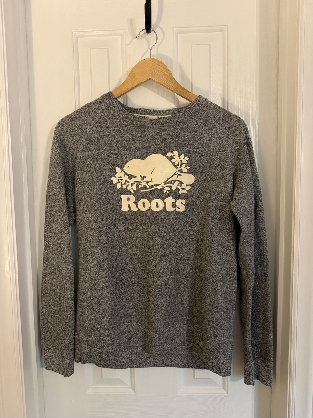 Roots Gray Crewneck Sweater with White Logo